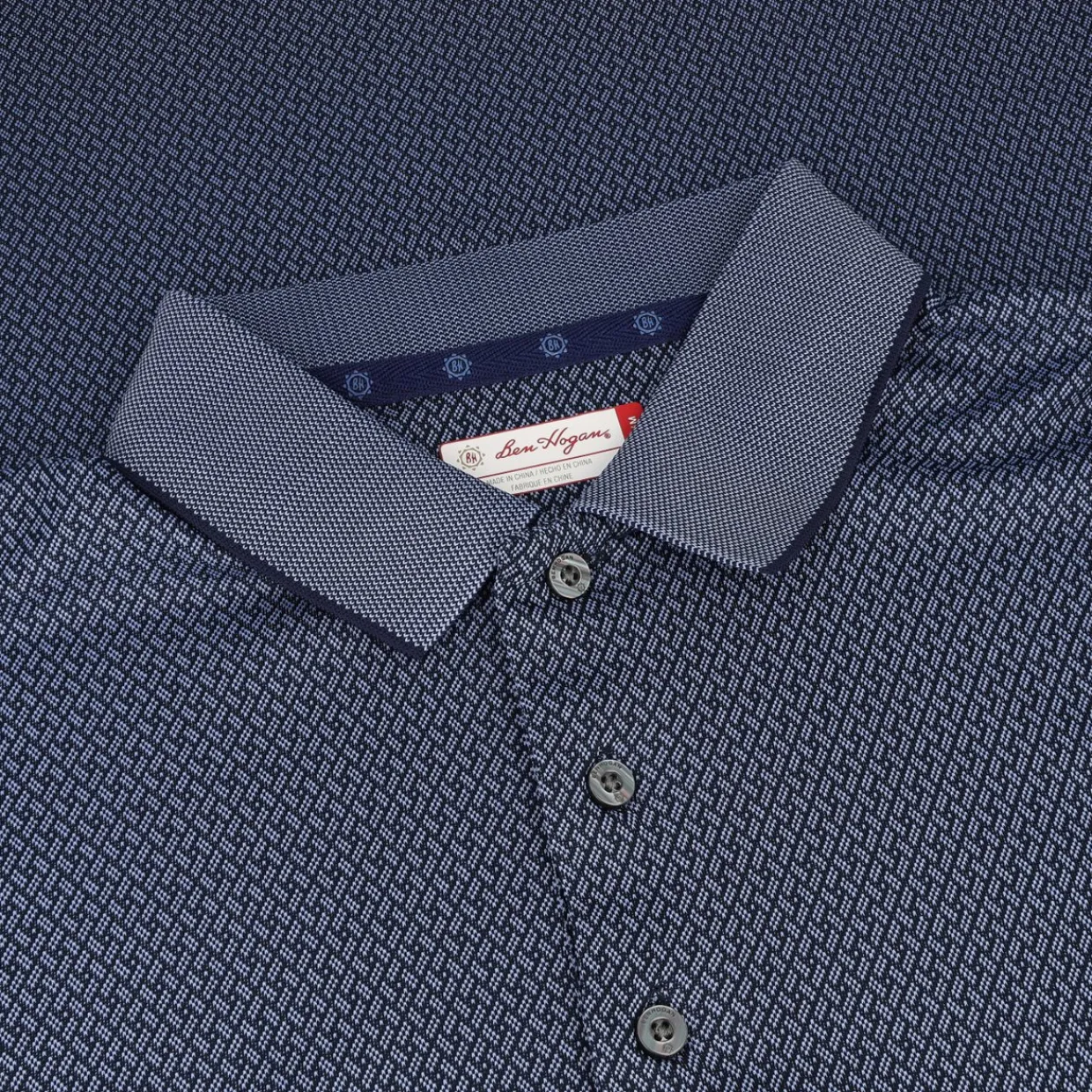 Ben Hogan Mens Golf Apparel|Golf Shirts^2 Tone icro Geo Jacquard hirt Poo hort eeve Gof Appare