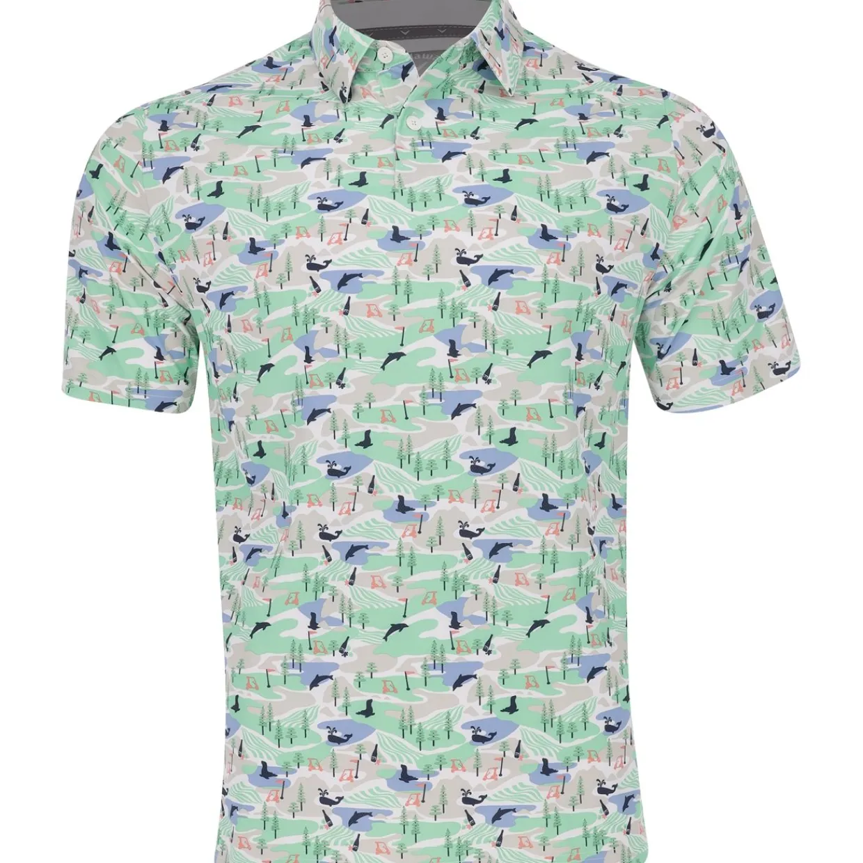 Callaway Golf Shirts^A-Over Abtract Coata Print hirt Poo hort eeve Gof Appare