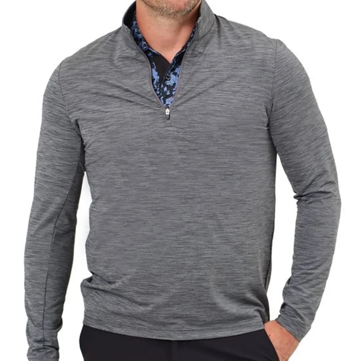 Dunning Mens Golf Apparel|Outerwear^Carnew Graphene Jacquard Outerwear 1/4 Zip Gof Appare