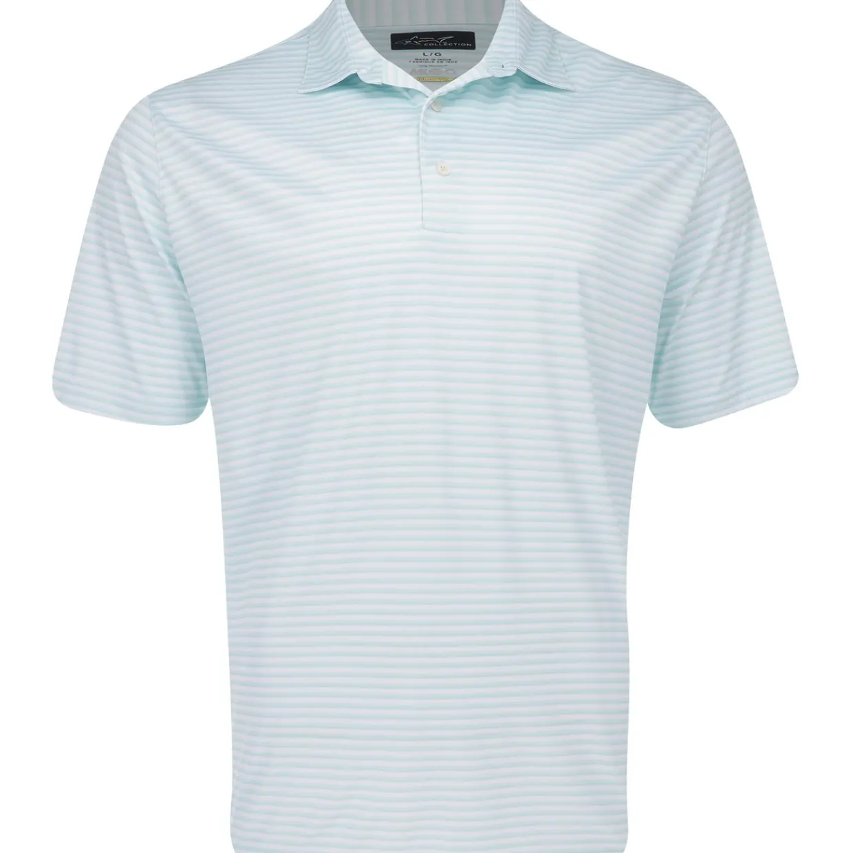 Greg Norman Golf Shirts^75 Recyced Three-Tone tripe Poo hirt Poo hort eeve Gof Appare
