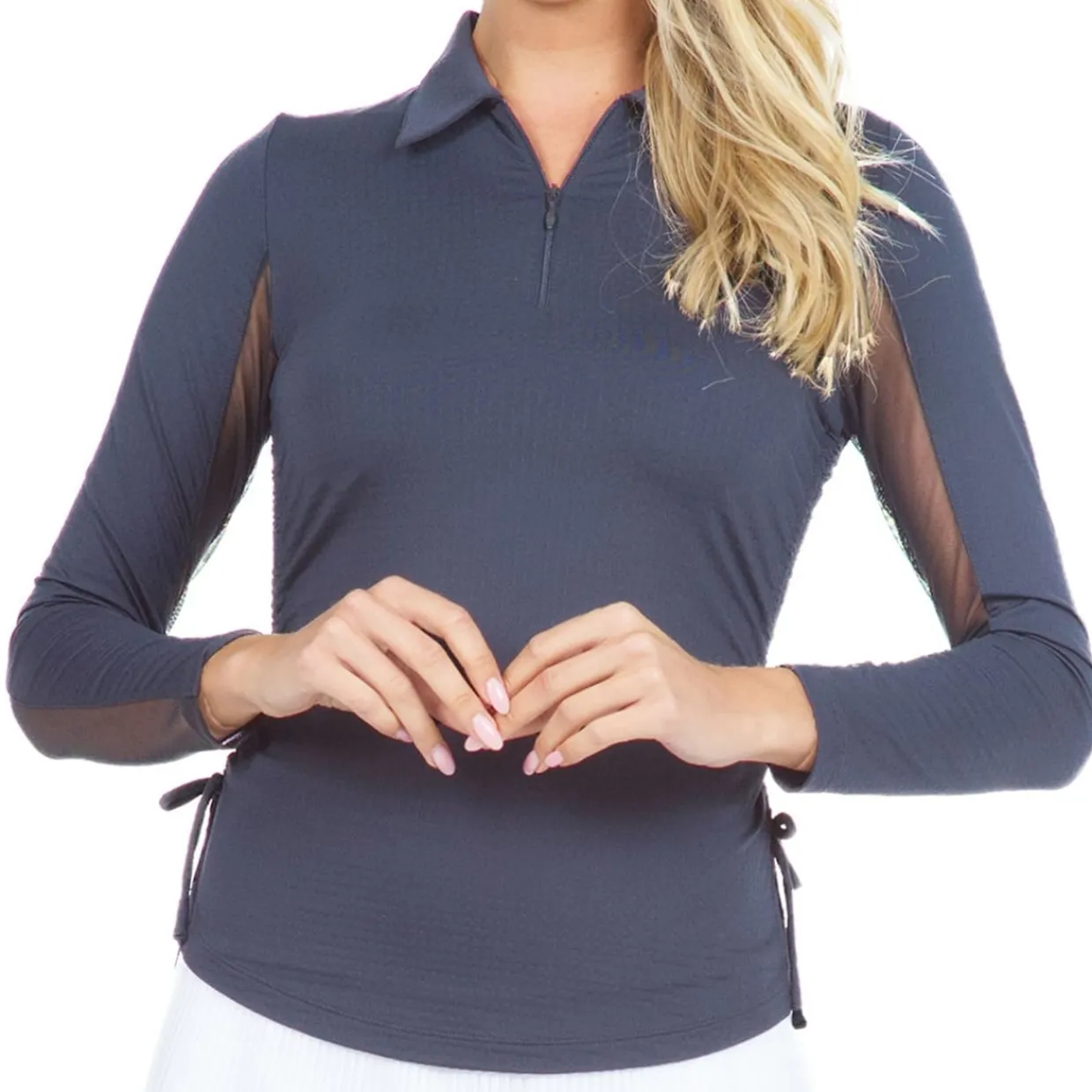 IBKUL Ladies Golf Apparel^Adjutabe ength ong eeve Zip hirt Poo ong eeve Gof Appare
