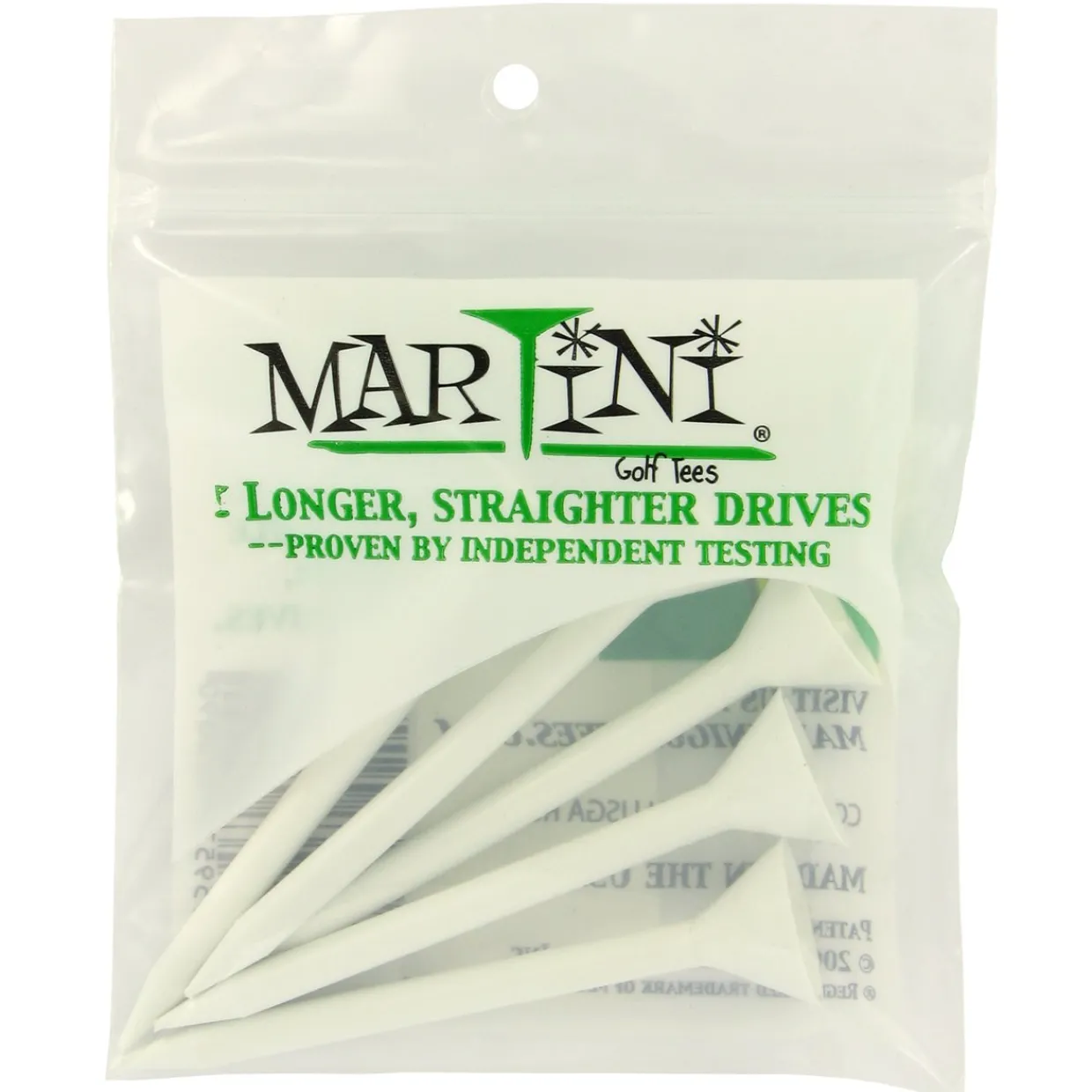 Martini Tees^3 1/4 White Golf Tees