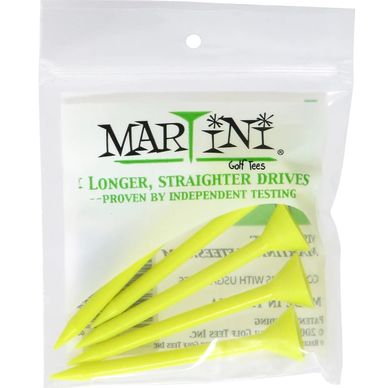 Martini Tees^3 1/4 Yellow Golf Tees