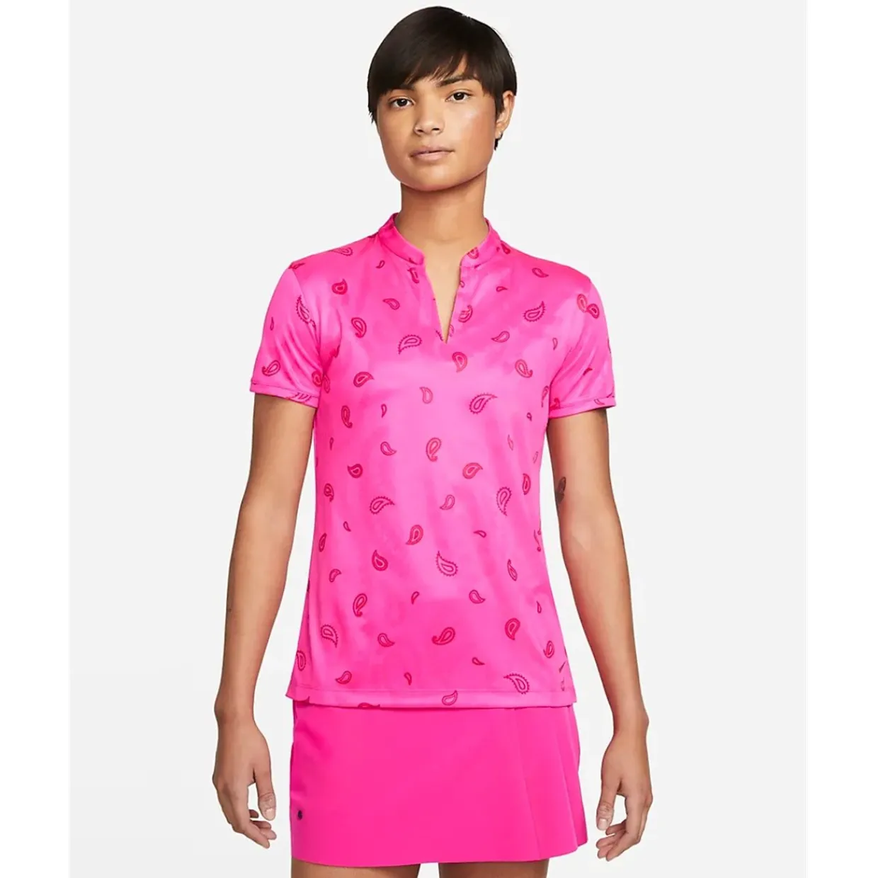 Nike Ladies Golf Apparel^Dri-Fit Victory pring Aover Jaquard Print hirt Poo hort eeve Gof Appare