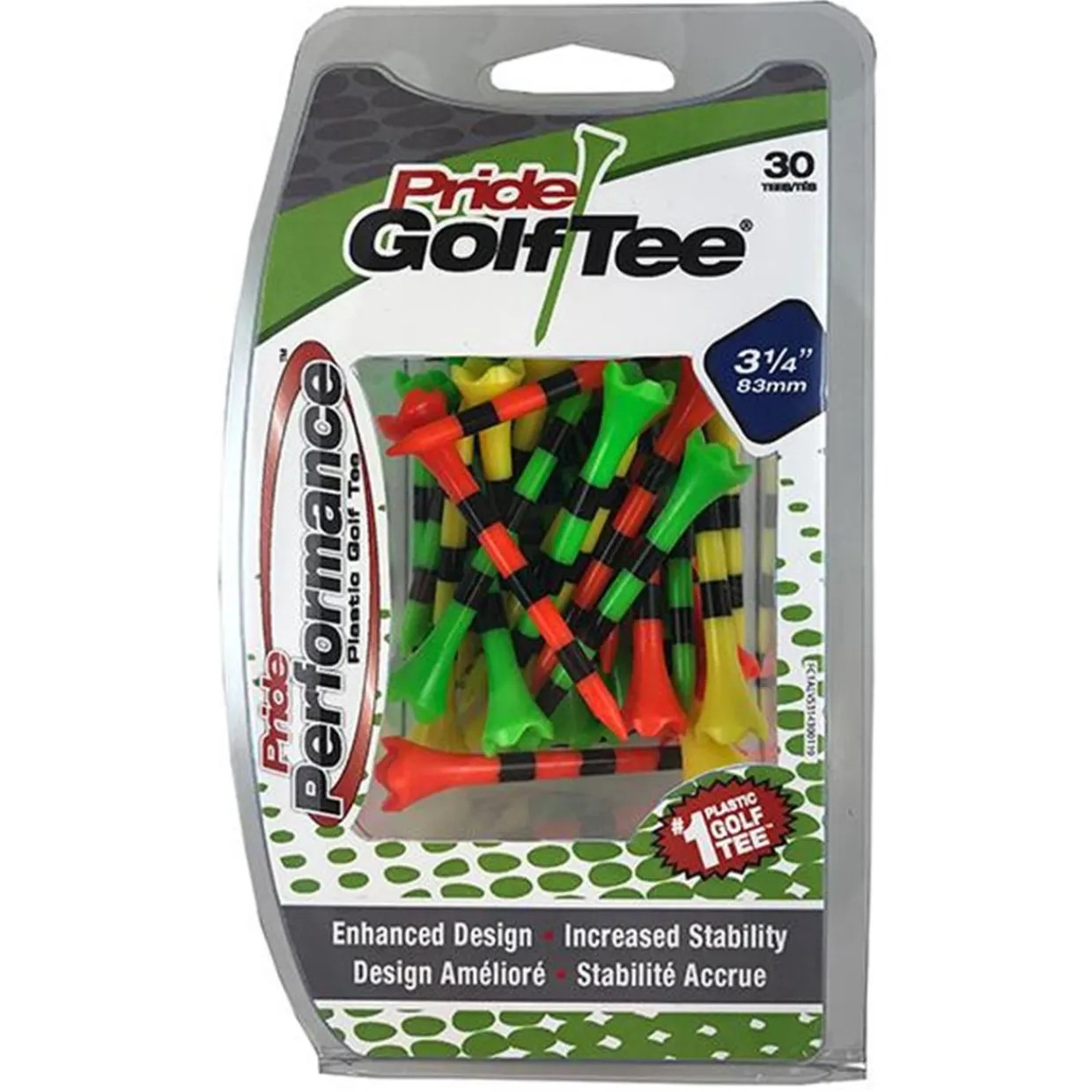 Pride Tees^Evolution Striped 3 1/4" 30ct Golf Tees